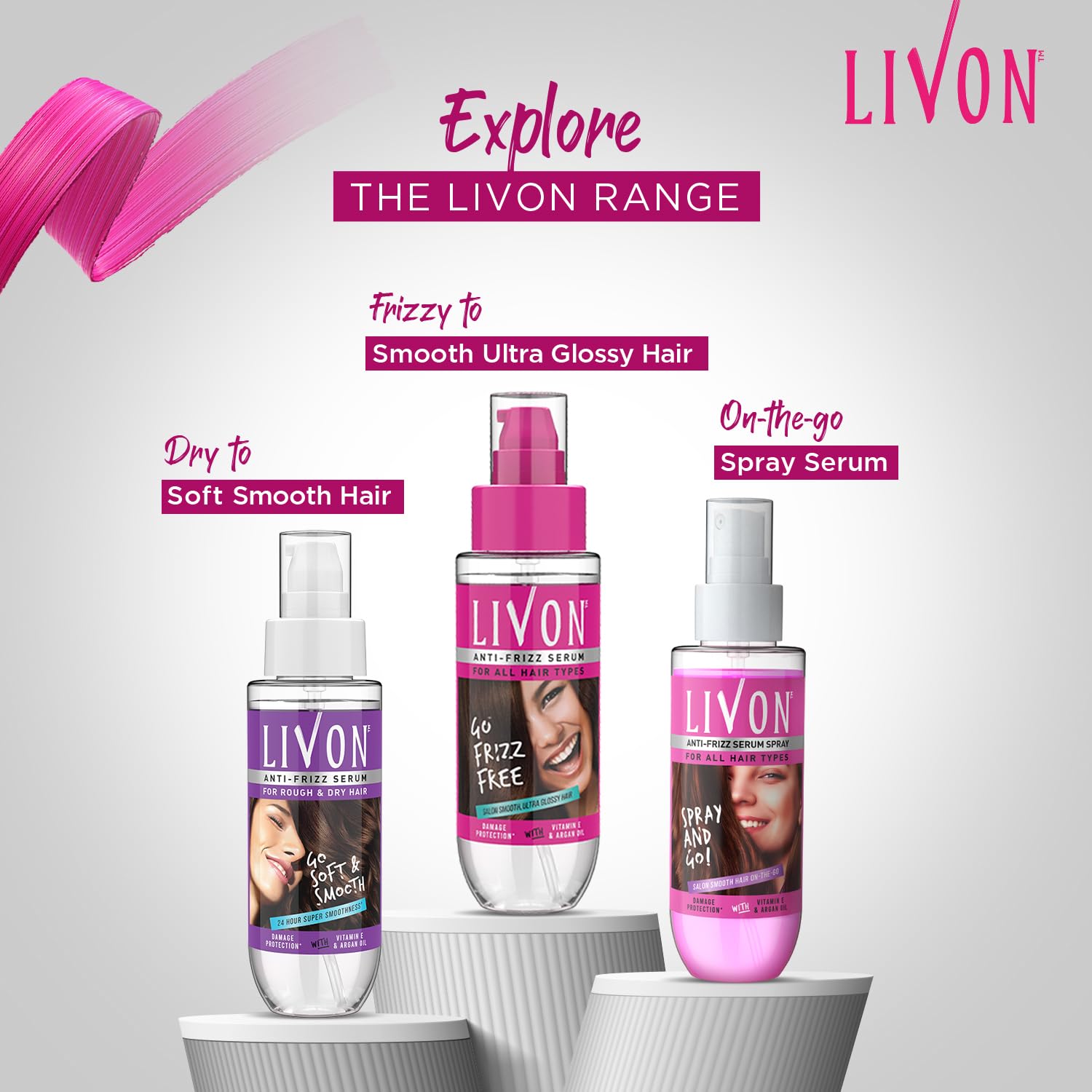 Livon Serum-desenredo-inmediato, facilita peinado y deslizamiento suave.