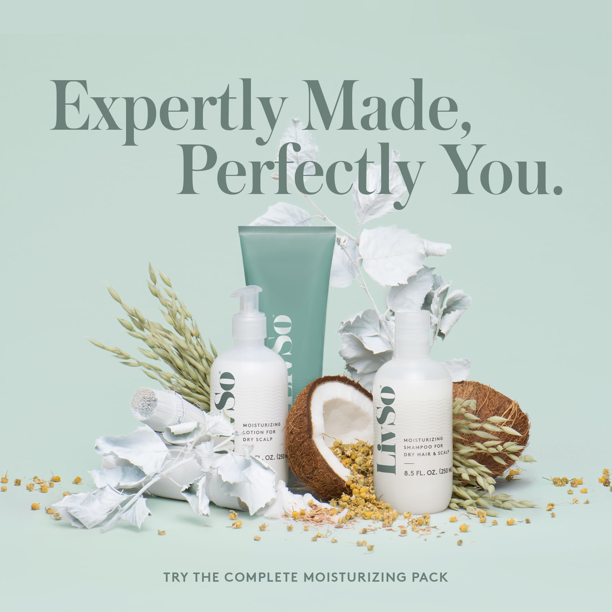 LivSo champú exfoliante, renovación suave para cabello dañado.