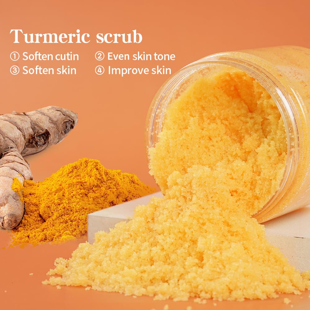 LIYALAN exfoliante cúrcuma para manos, aplicación fácil y piel más suave