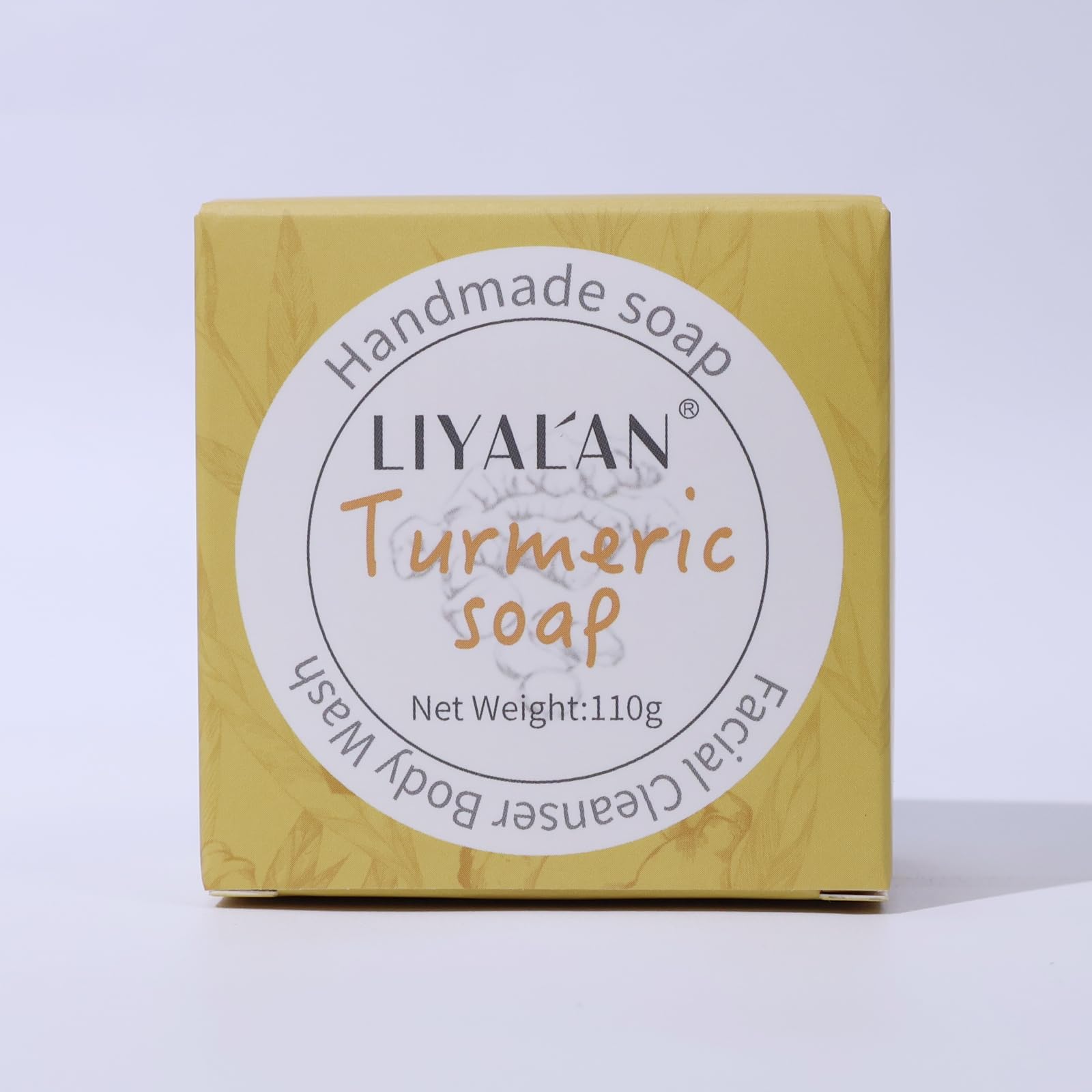 LIYALAN Jabon de Cúrcuma envase vegano y libre de alcohol