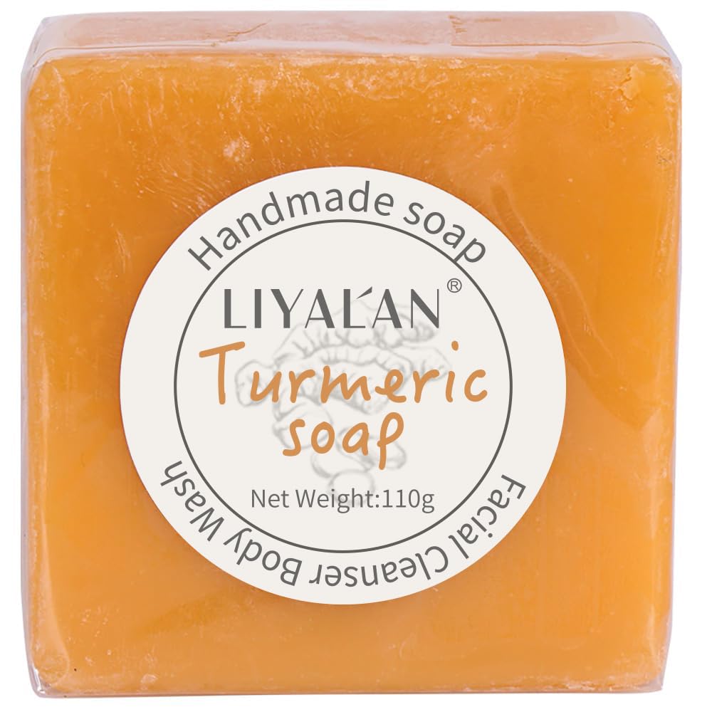 LIYALAN Jabon de Cúrcuma frente, limpieza suave de la piel