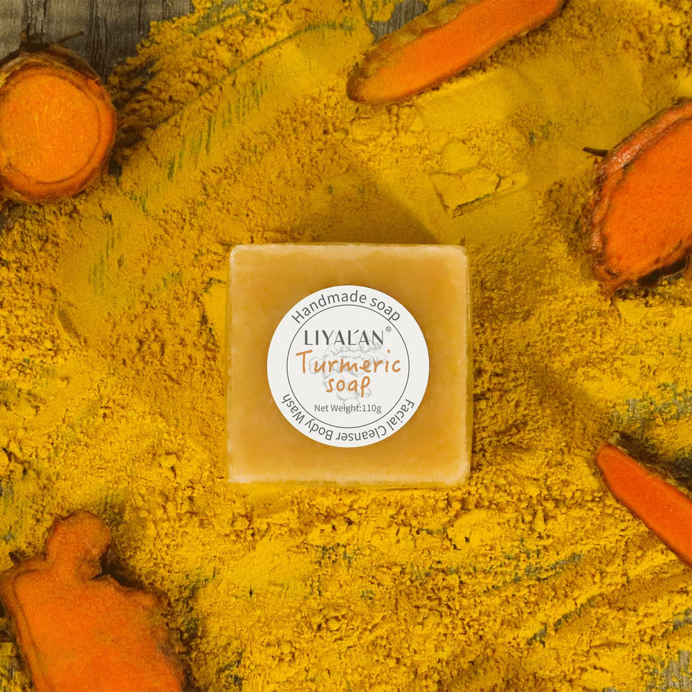 LIYALAN Jabon de Cúrcuma aroma de jengibre y limón, sensación fresca