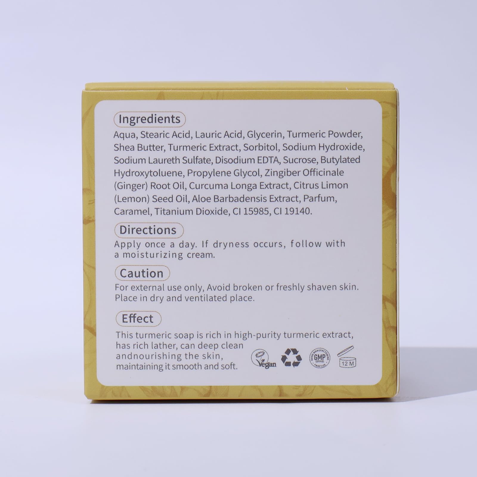 LIYALAN Jabon de Cúrcuma tamaño 3-88oz, práctico y compacto