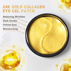 LIYALAN parches ojos 24K oro, aplicación limpia y fácil