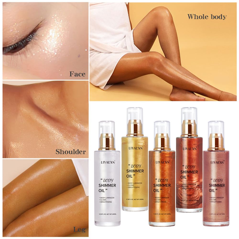 LIYALAN Aceite Corporal Bronce Dorado: brillo satinado en la piel.