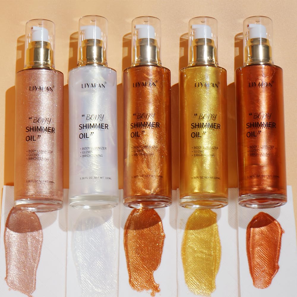 LIYALAN Aceite Corporal Bronce Dorado: ofrece cuatro tonos para tono natural.