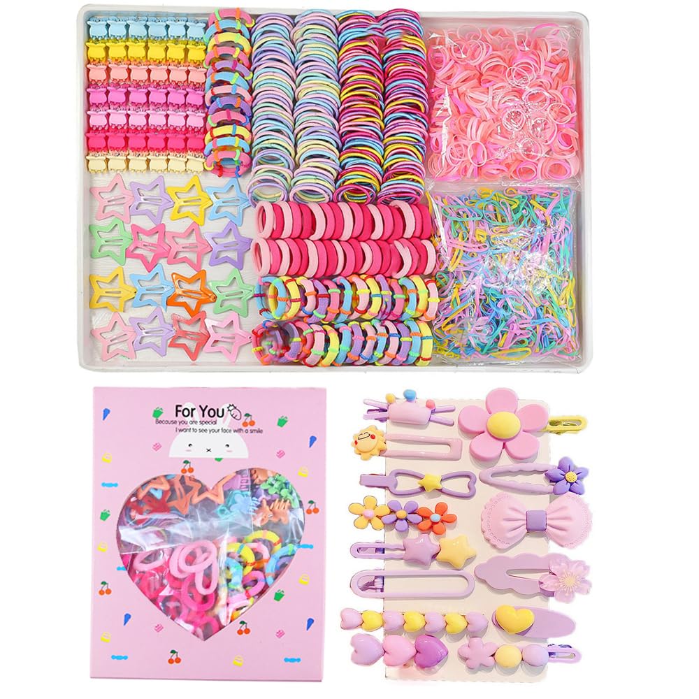 Lizioo gomas elasticas para cabello infantil, colores vibrantes para coletas rápidas.