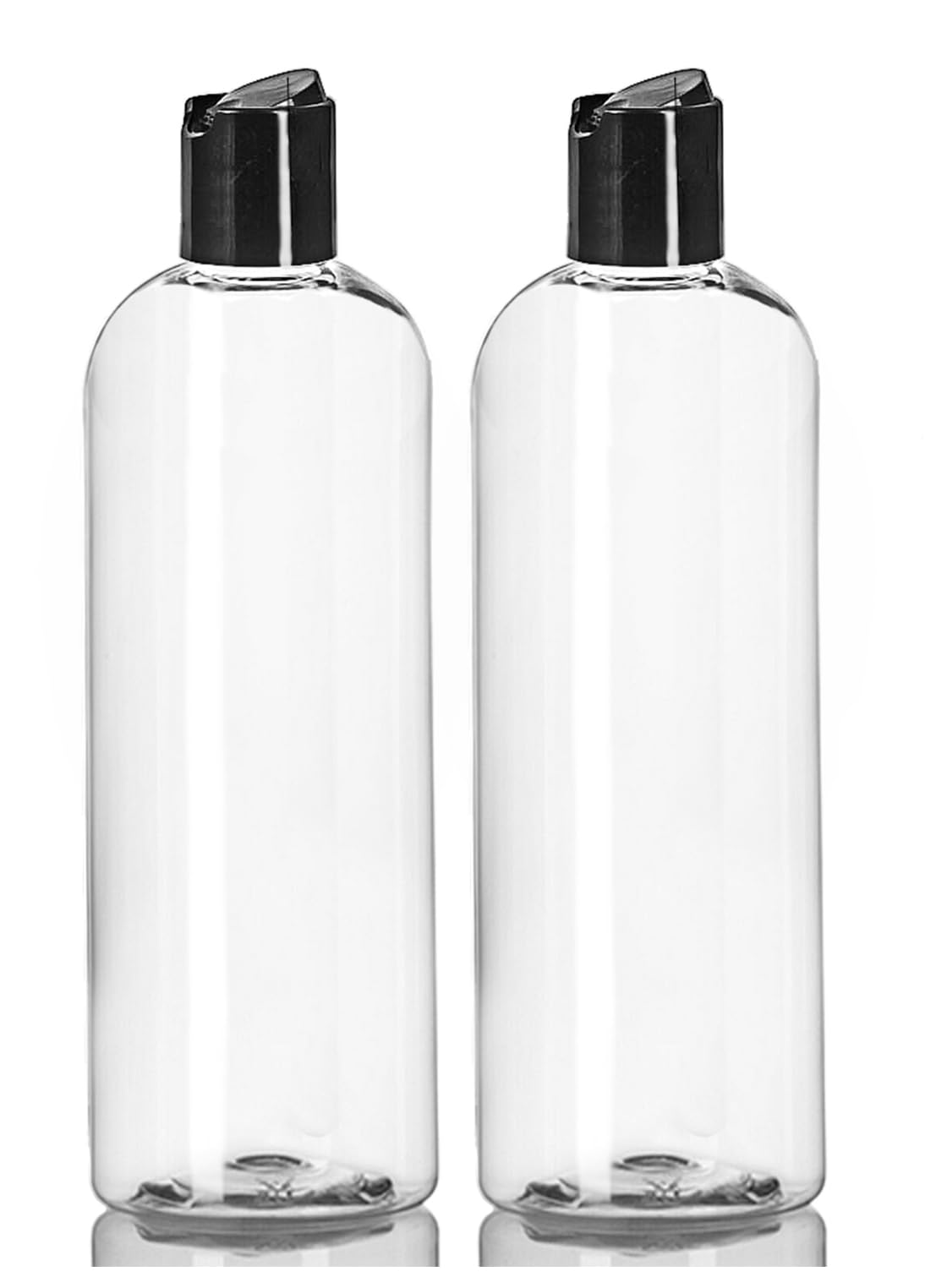 Ljdeals botella plástica 16oz con tapa-disc negra, ideal para champú