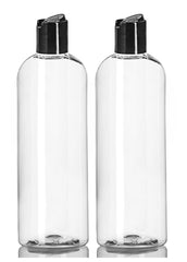 Ljdeals botella plástica 16oz con tapa-disc negra, ideal para champú