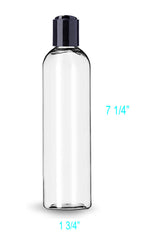 Botellas ljdeals transparentes 8oz con tapa disc negra útiles para gel y jabón