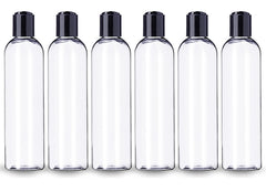 Botellas ljdeals de plástico transparente 8 oz con tapa disc negra para champú y lociones