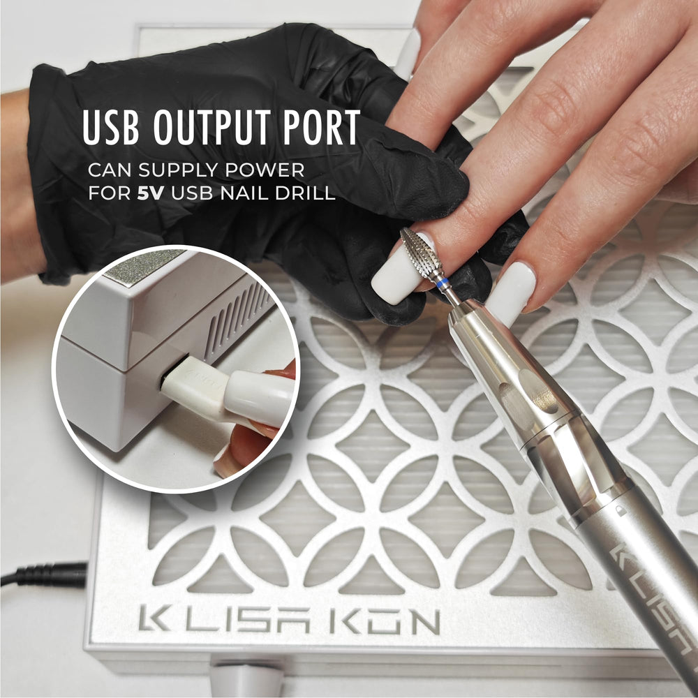 LK LISA KON puerto USB, colector polvo, facilita conectar accesorios durante el trabajo.