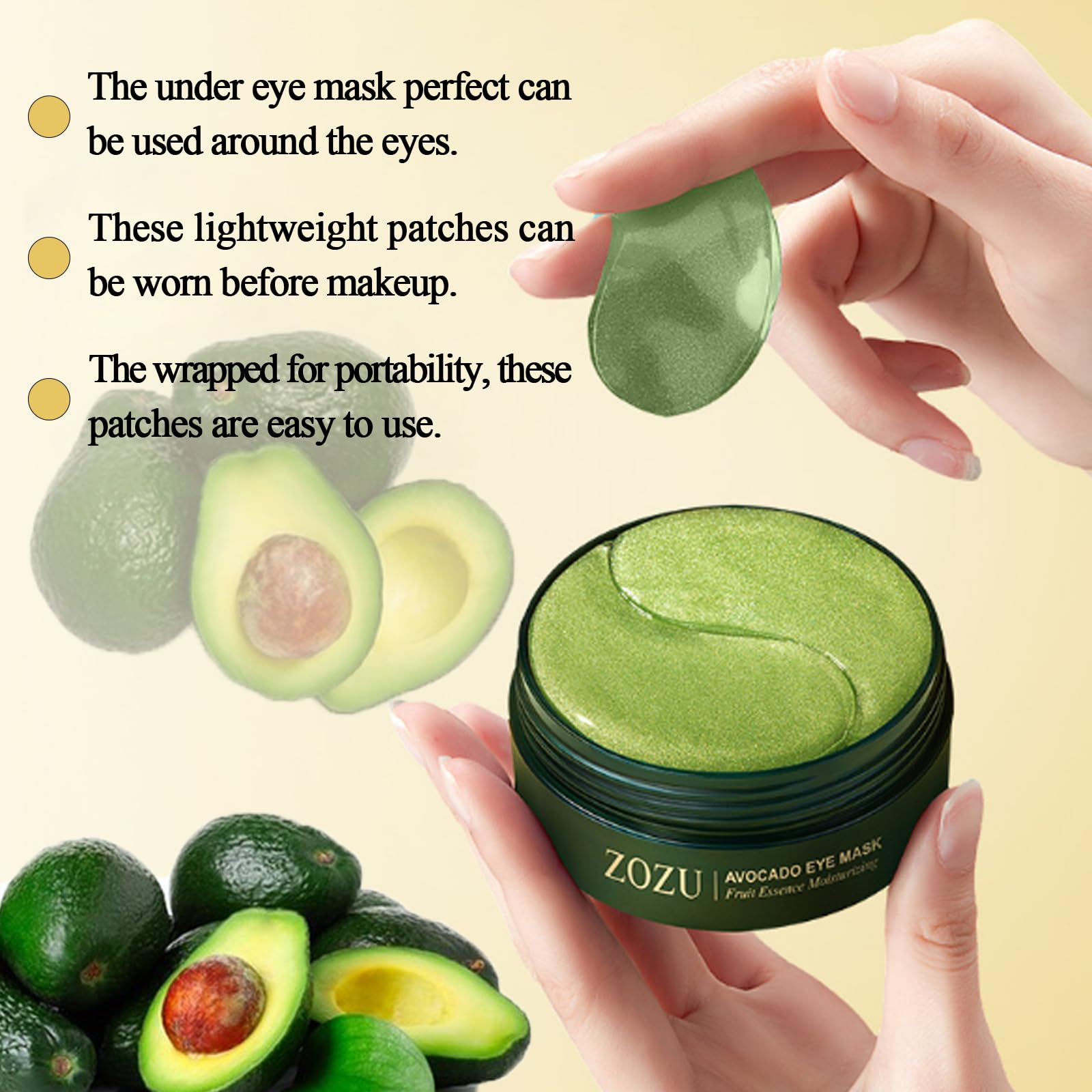 Textura cremosa de aguacate de Lkdsoaf ideal para preparación rápida antes del maquillaje.