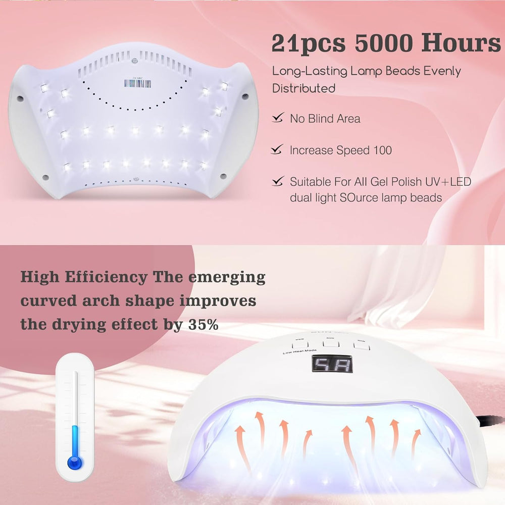 LKE Lámpara UV LED 40W con 21 diodos para curado uniforme.