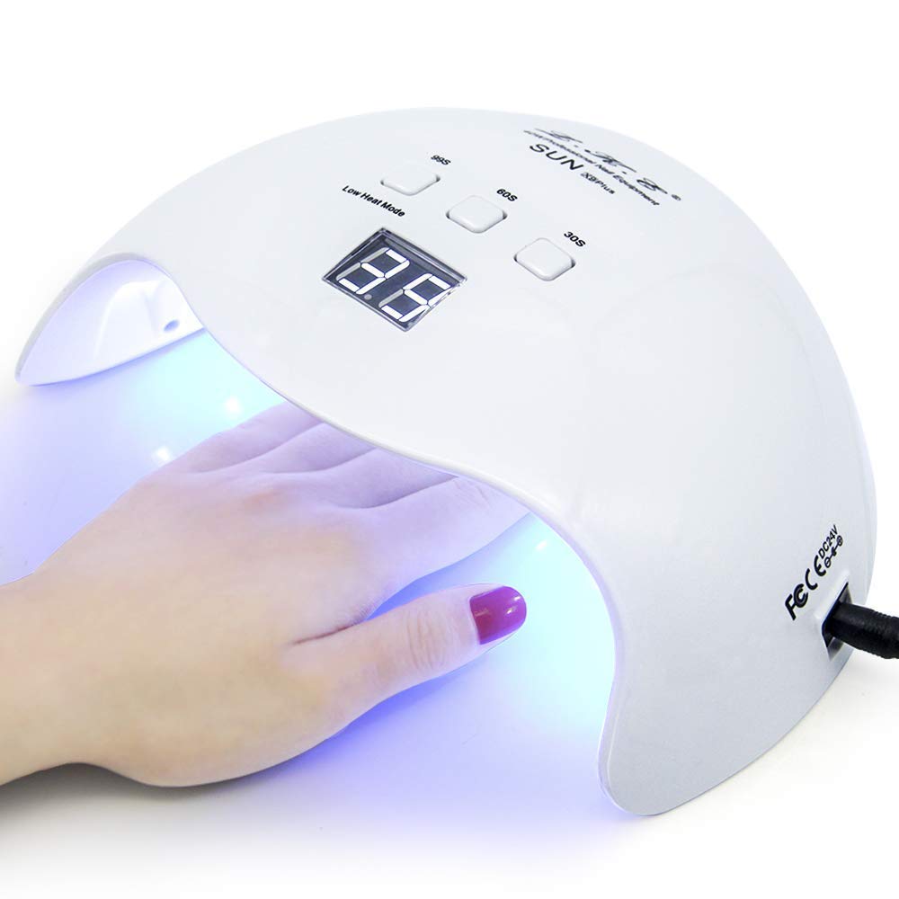 LKE Lámpara Gel UV LED 40W vista frontal para secado rápido de uñas.