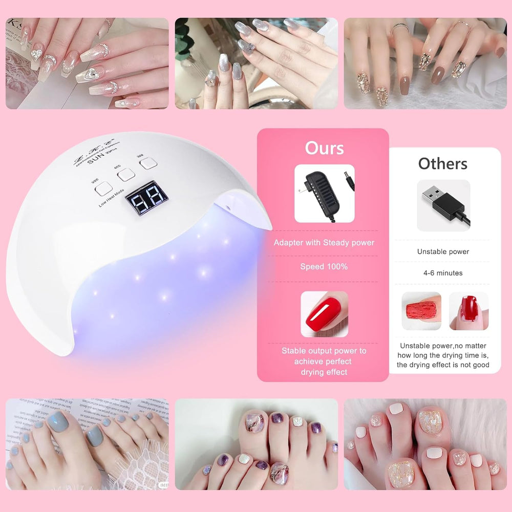 LKE Lámpara Gel UV LED 40W para uso doméstico de uñas.