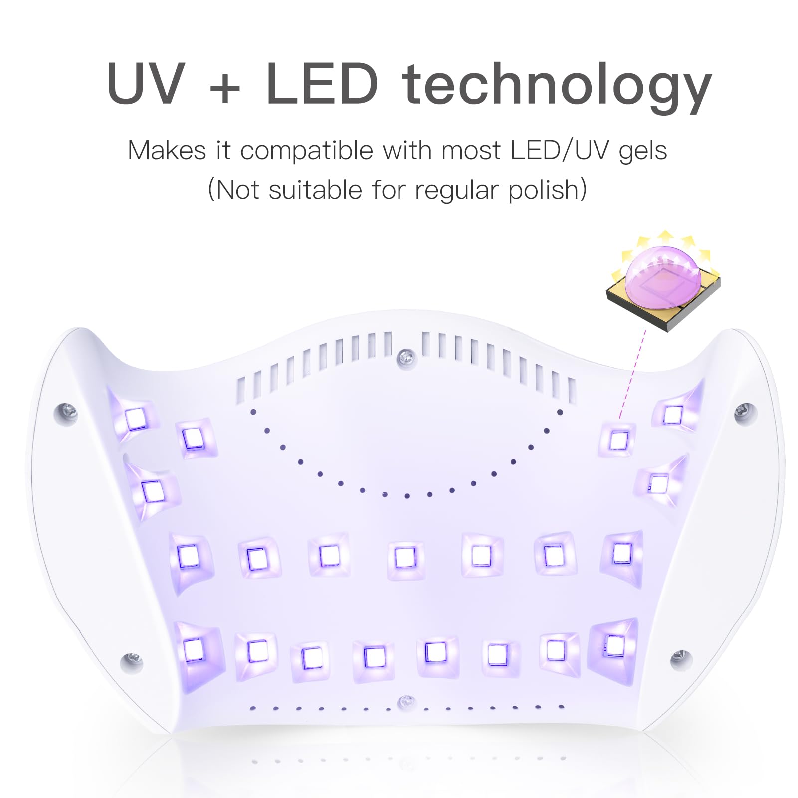 LKE Lámpara UV LED 40W con tres temporizadores para distintos tiempos.