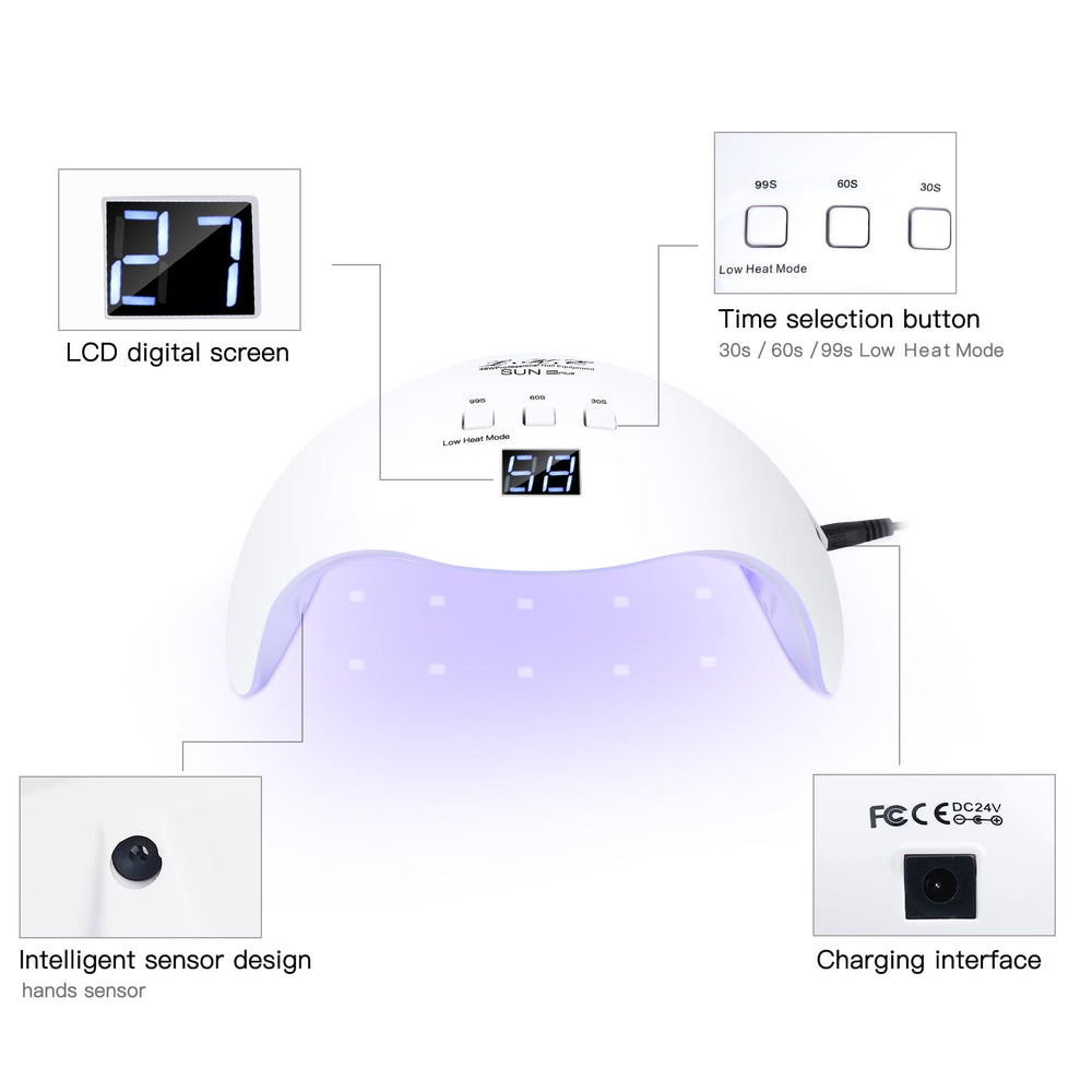 LKE Lámpara Gel UV LED 40W para uso doméstico de uñas.