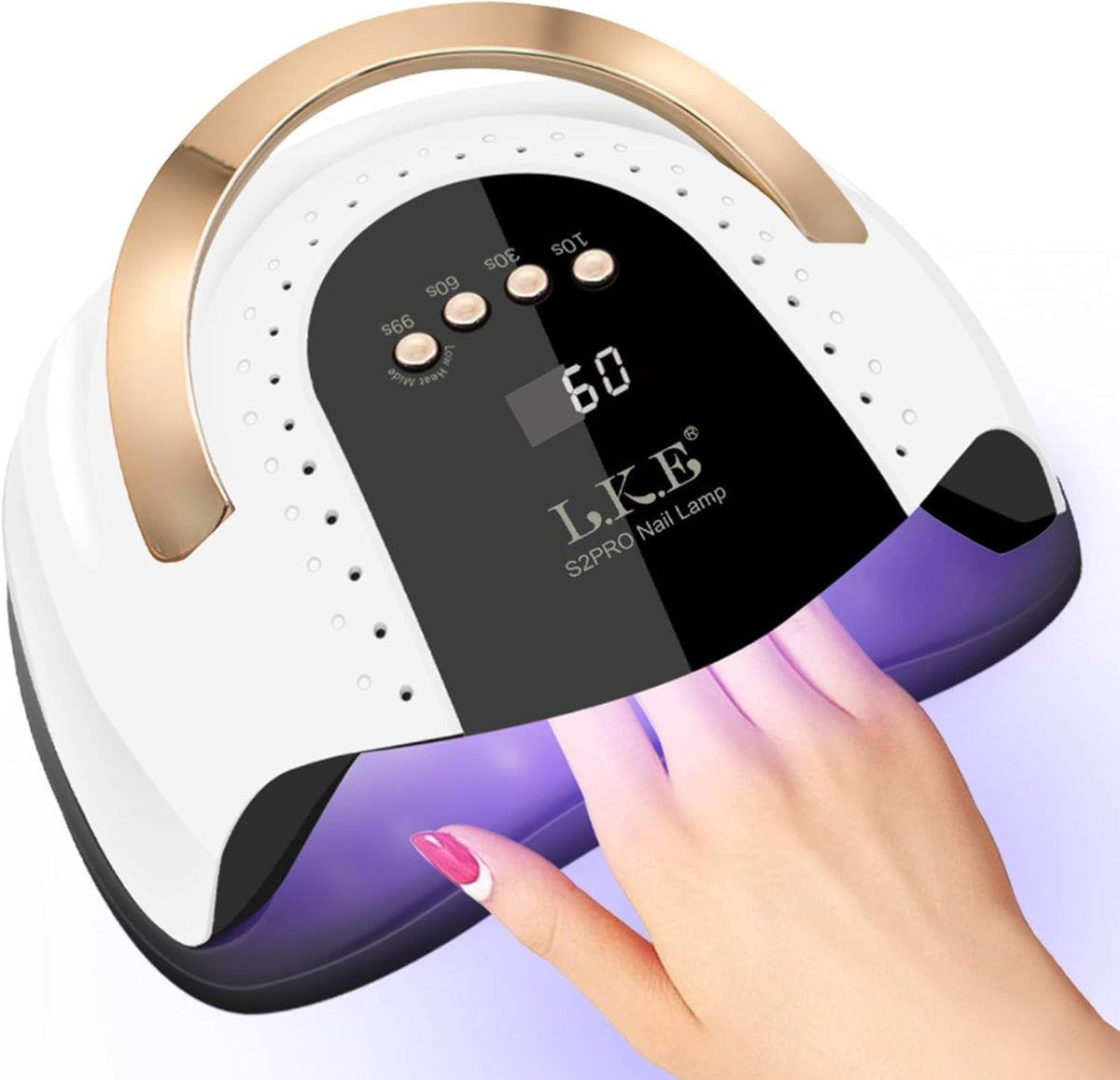 LKE lámpara UV-LED para uñas con curado uniforme gracias a 57 LEDs.