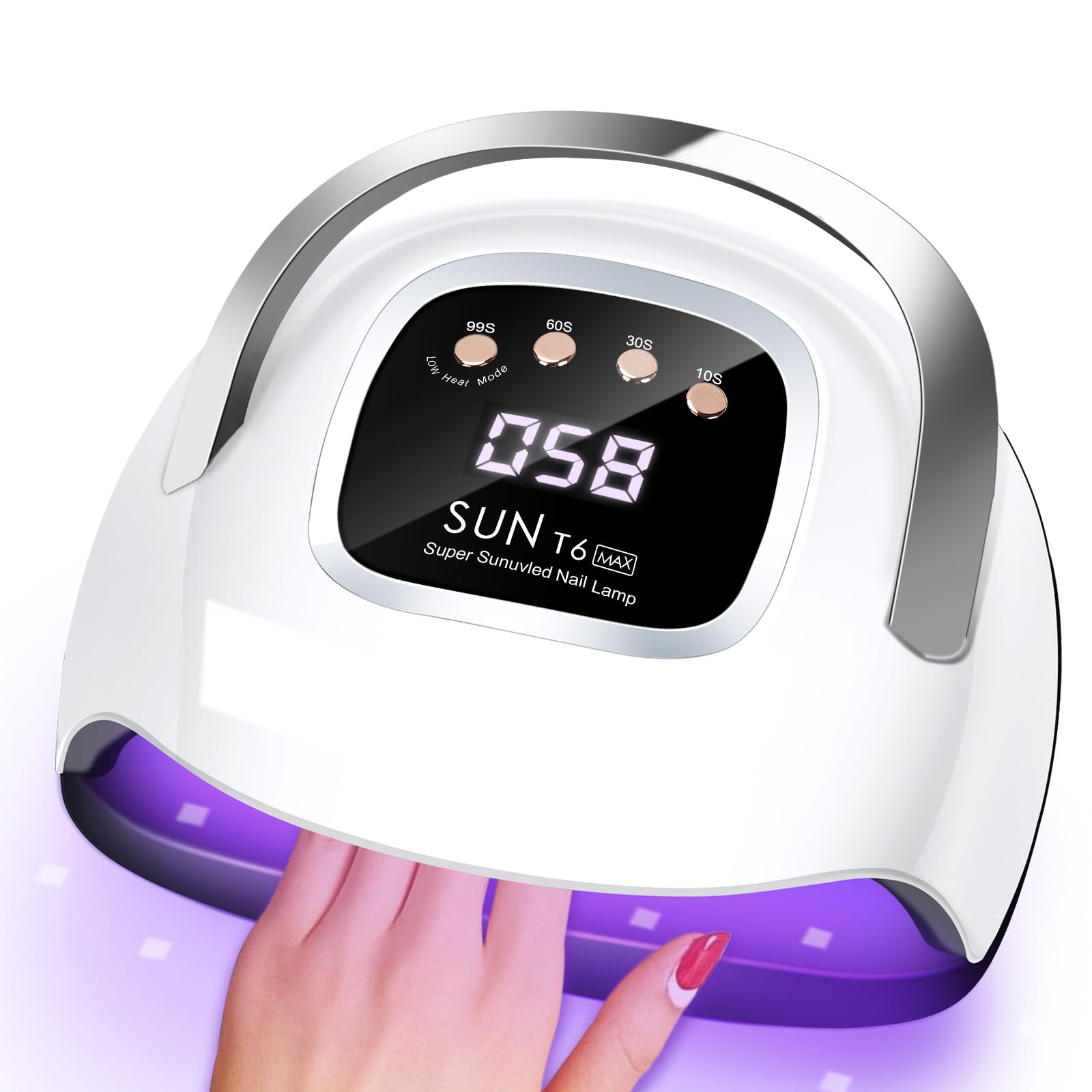 LKE lámpara UV para uñas, tamaño compacto y fácil de guardar.