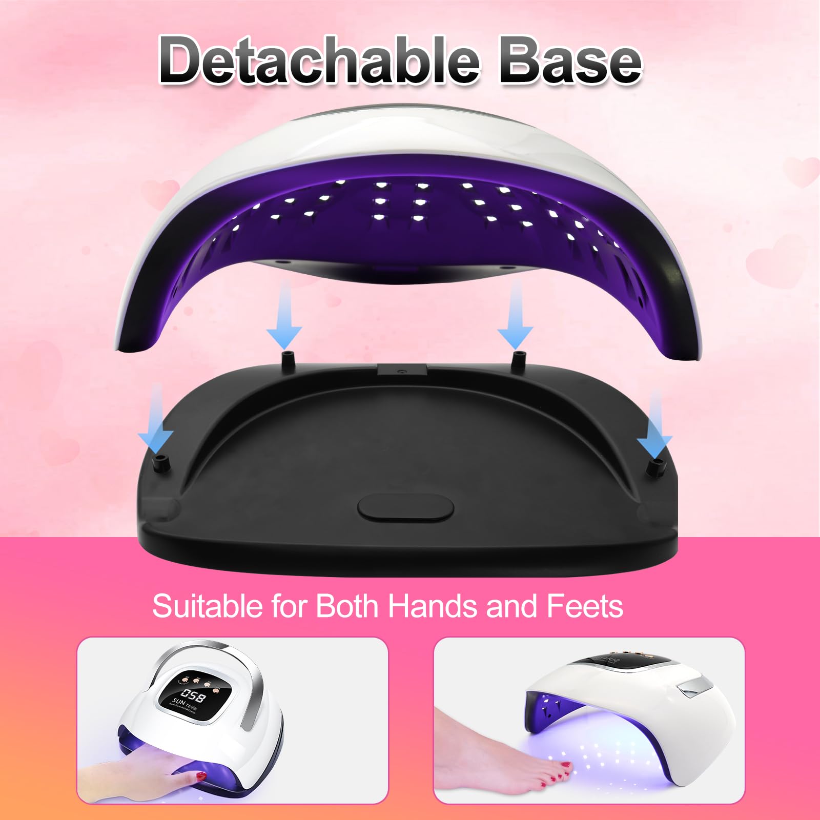 LKE lámpara UV, diseño blanco B-White para estética de clínica o hogar.
