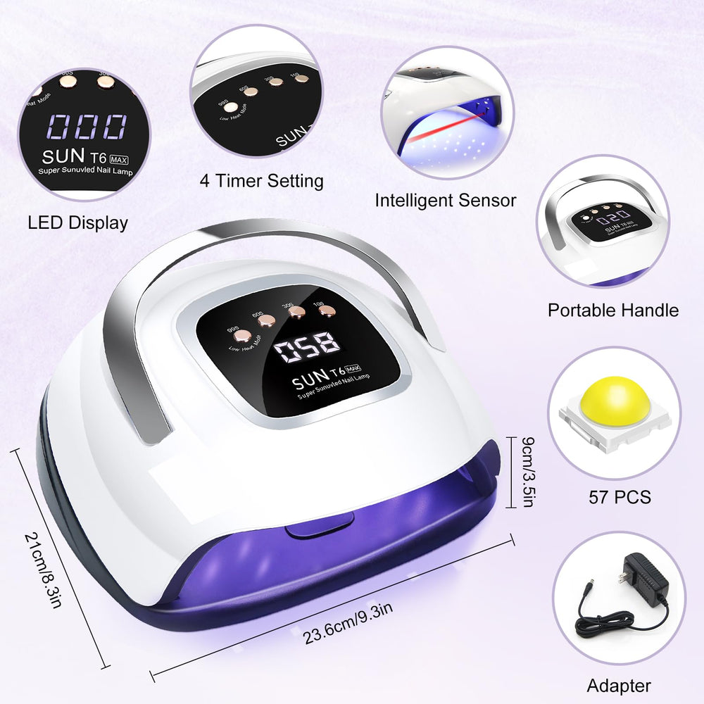 LKE lámpara UV para uñas 72W, pantalla táctil, uso seguro en salón y casa.