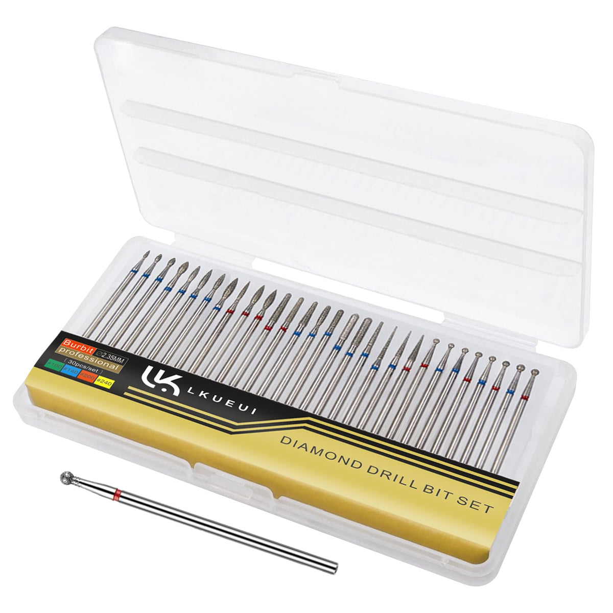 Lkueui brocas diamante para uñas, precisión para limar y dar forma