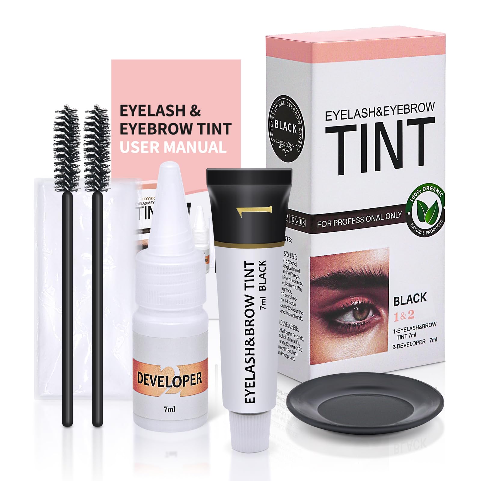 LLNNOVUE kit coloración pestanas-cejas negro, acabado natural y definido