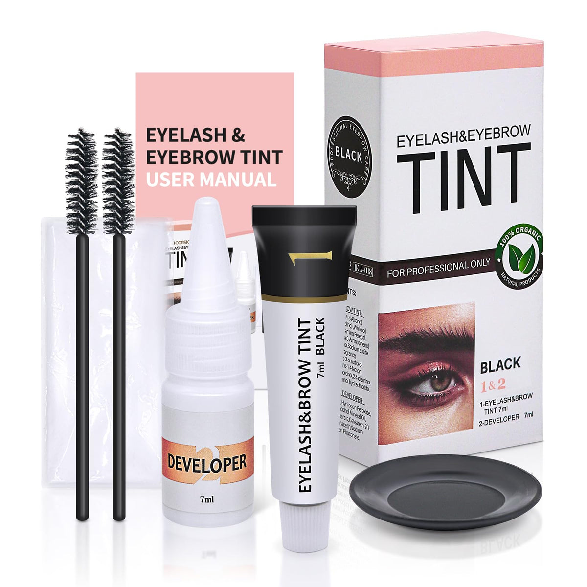 LLNNOVUE kit coloración pestanas-cejas negro, acabado natural y definido