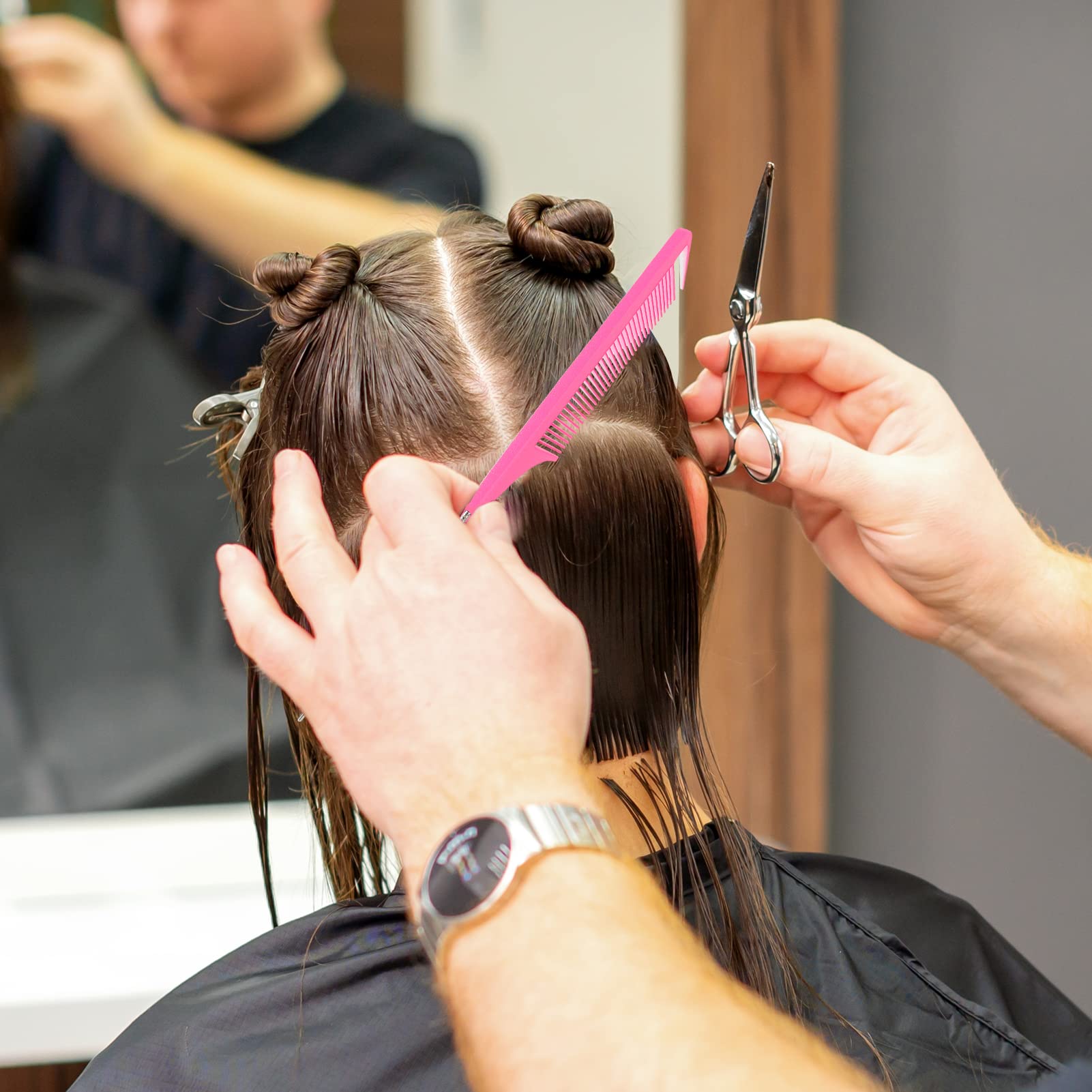 LLTGMV peine cola de rata para trenzas y peinados en casa.