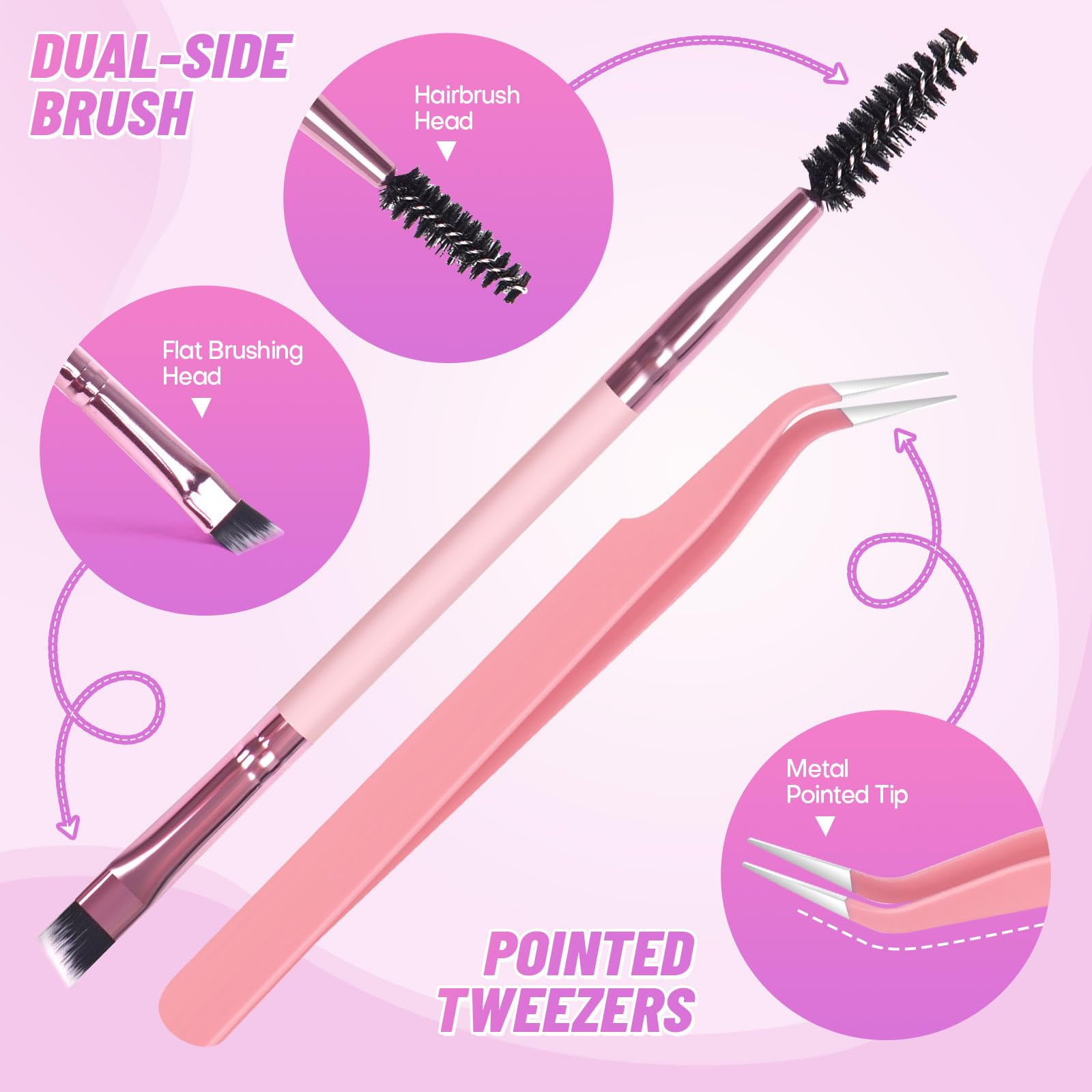 LLTiyame Brocha doble para pestañas y cejas.