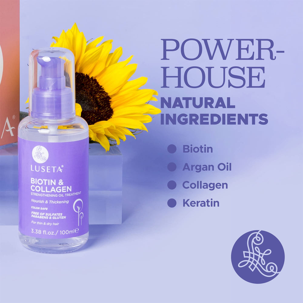 L LUSETA suero antiencrespamiento con aceite de argán, cabello suave y brillante.