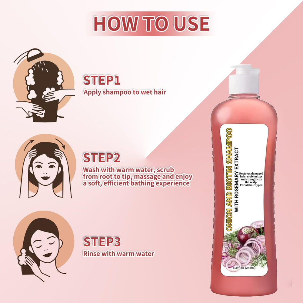 LMDGDS Onion Biotin Rosemary Shampoo after-use result shows softer, more manageable hair shine.