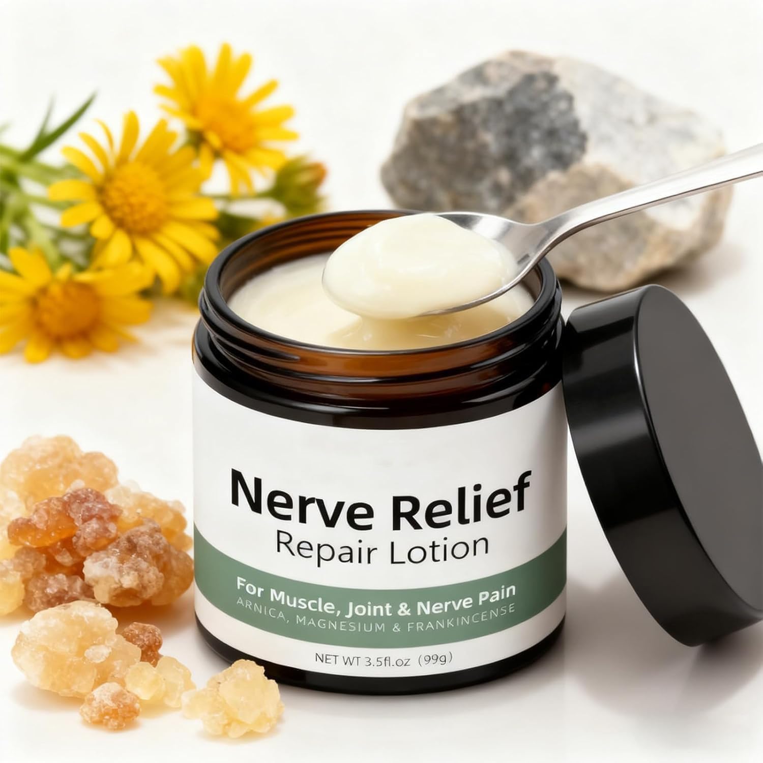 Lmoy Alcura Arnica Magnesio ingredientes, primeros planos de componentes naturales