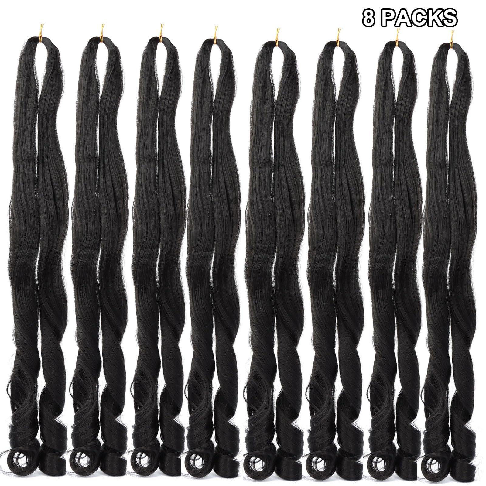 LMZIM Frances Curl Braiding: hebras preestiradas para instalación rápida.