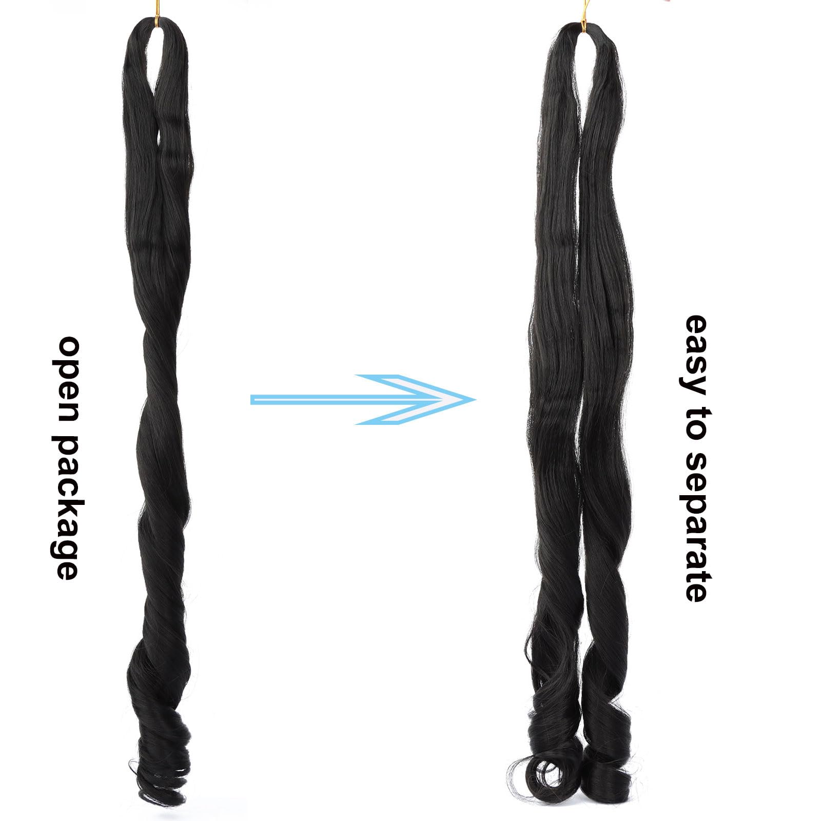 LMZIM Frances Curl extensión: textura suave para peinados de 24 pulgadas.