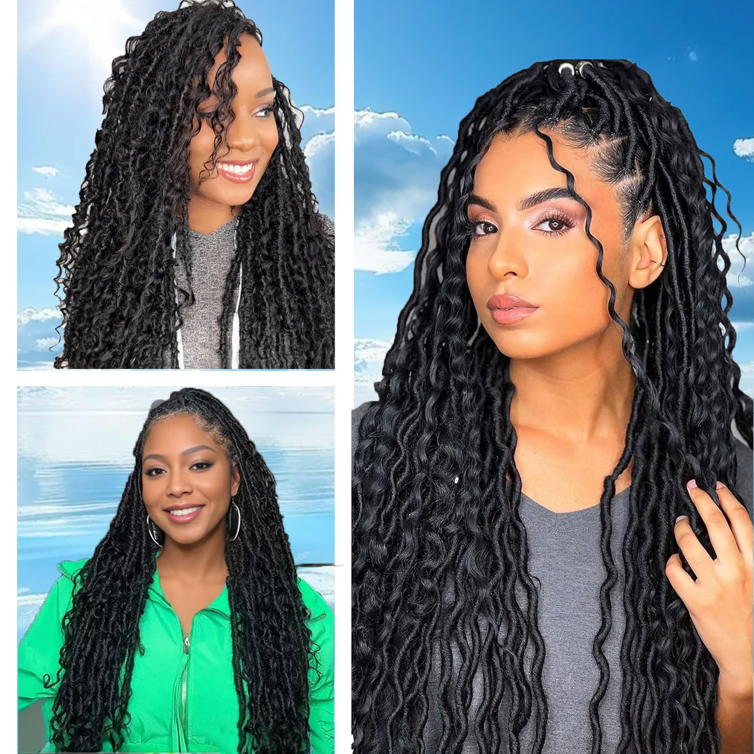 LMZIM Goddess Locs 24in antiencrespamiento para acabado pulido.
