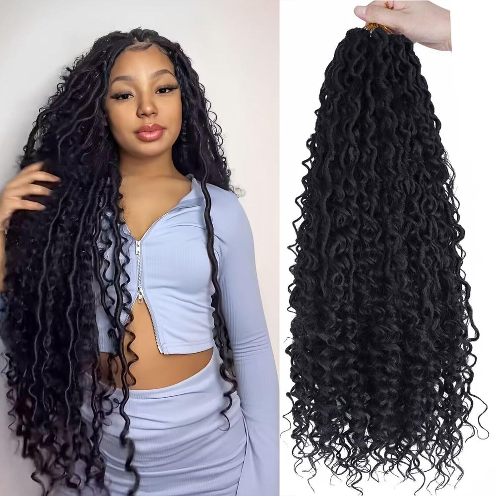 LMZIM Goddess Locs 24in prebucleado para instalación rápida sin salón.