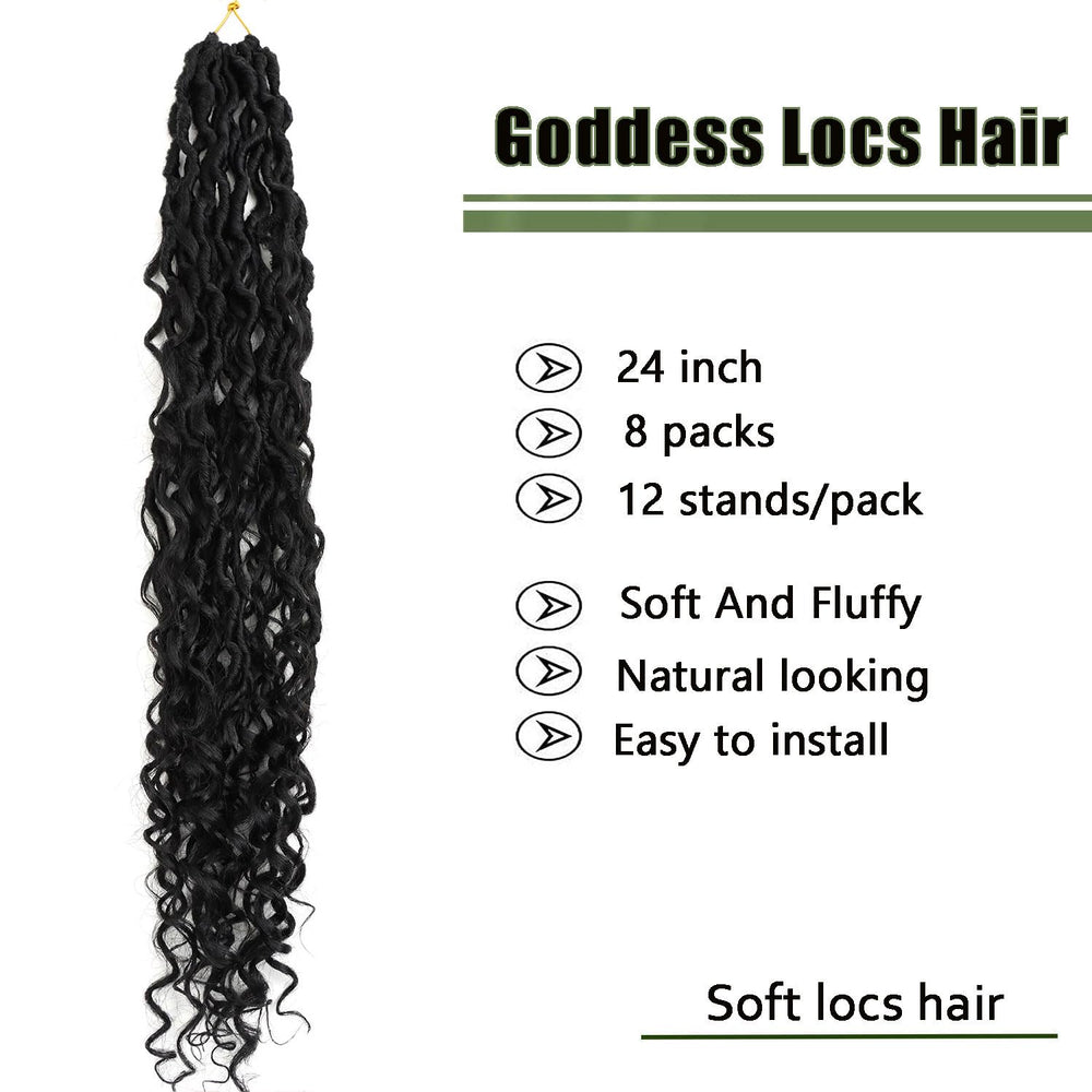 LMZIM Goddess Locs 24in rizos finales para un look suave.