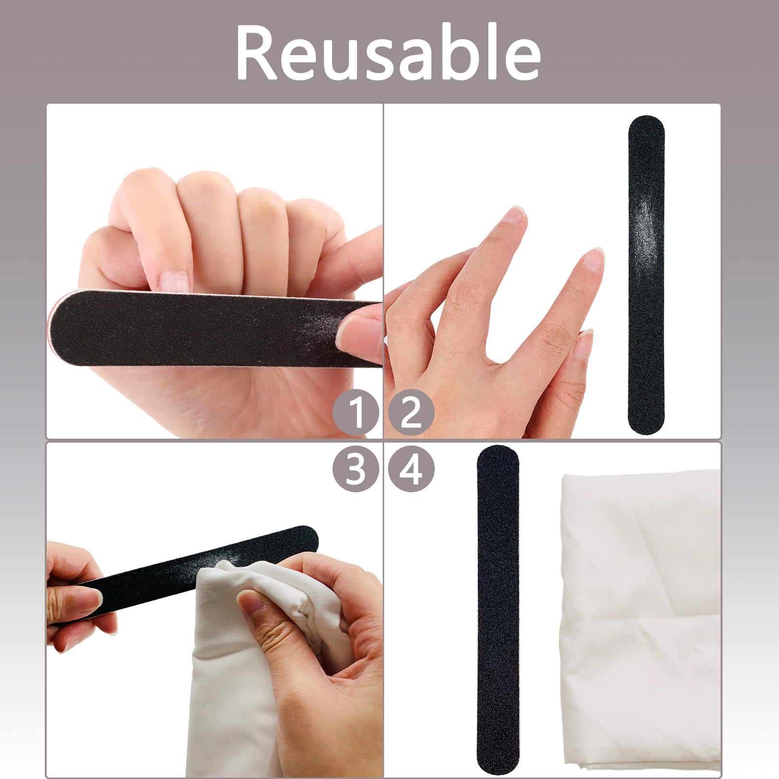 LNAUJS lima de uñas lavable para reutilización en casa o salón.