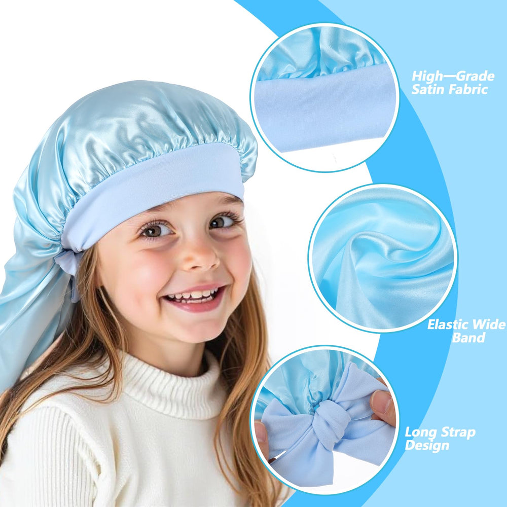 Gorro Lnngub de satén de doble capa; cuidado suave del cabello al dormir.