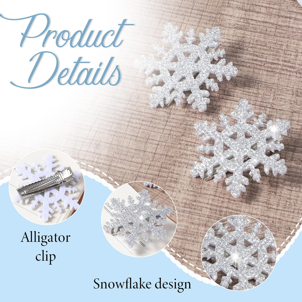 Lnngub horquillas copos de nieve plateadas para looks llamativos