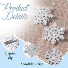 Lnngub horquillas copos de nieve plateadas para looks llamativos