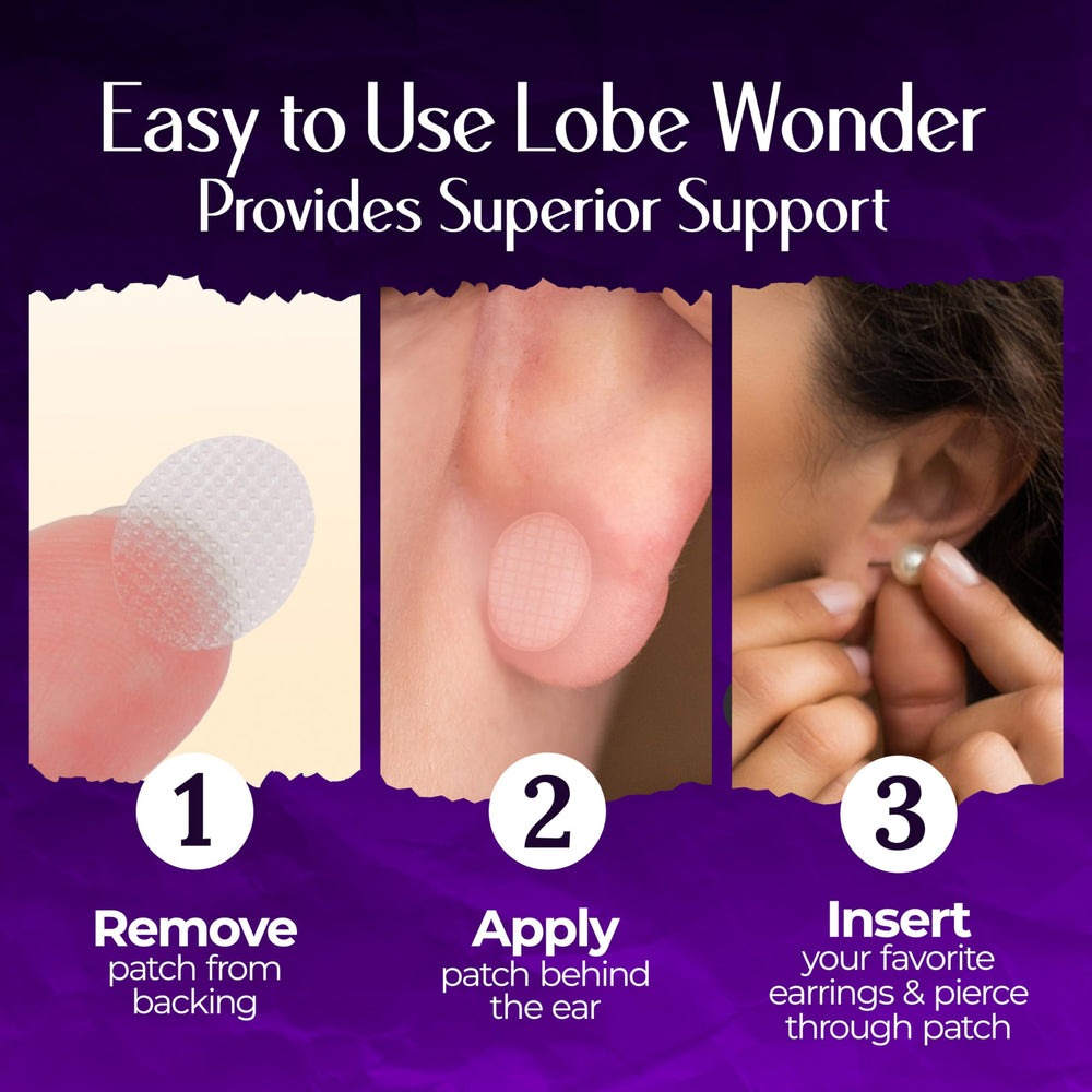 Lobe Wonder parche ajuste para diferentes tipos de aretes y estilos.