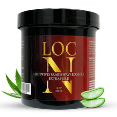 LOC N EDGE GEL EXTRA HOLD 16onces, présentation d'application idéale pour maîtriser les bords.