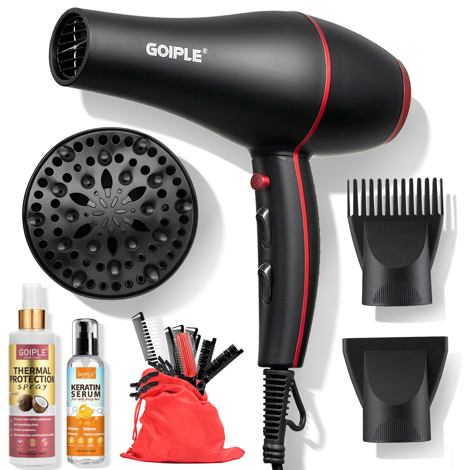 Lockmio secador 21 piezas kit frente para secado rápido y acabado profesional