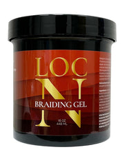 LOCN gel profesional para trenzas: fijación extra y control del encrespamiento para peinados duraderos.