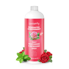 Locsanity Agua de Rosas y Menta, rociado en botella 32 onzas para locs.