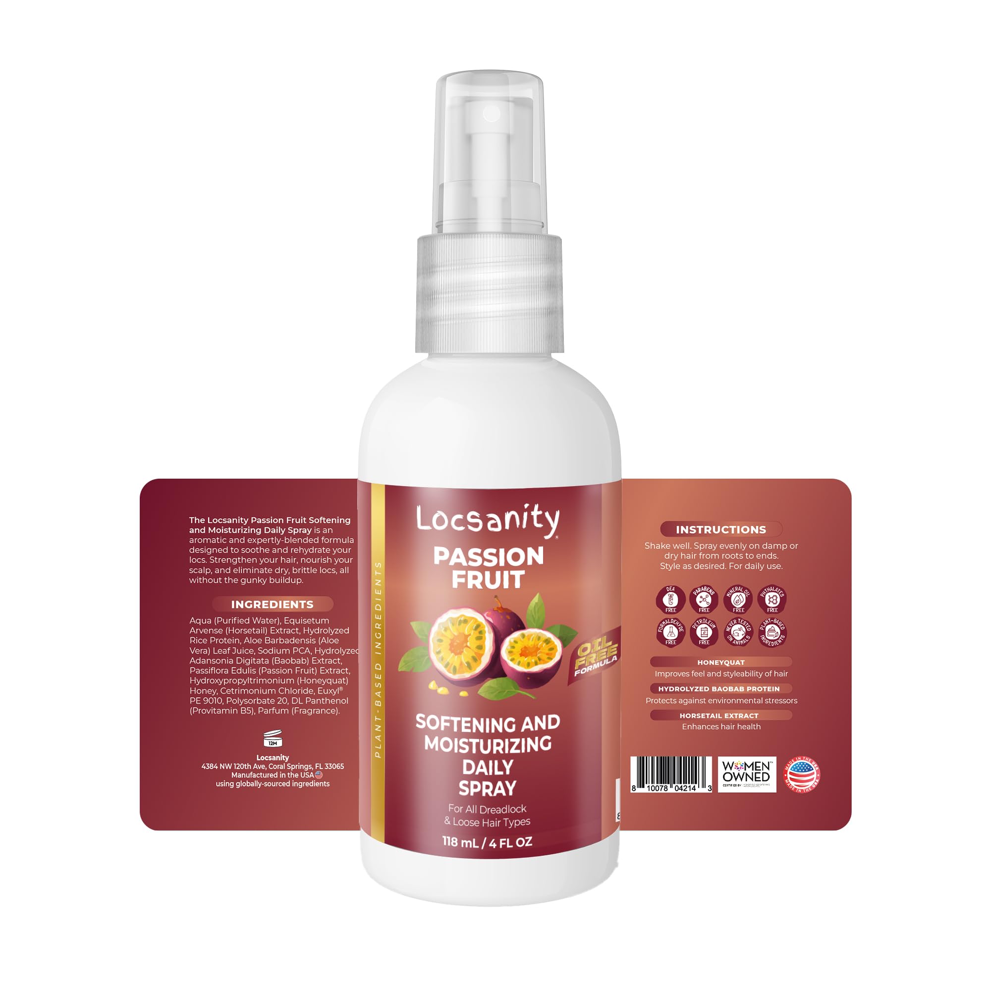 Locsanity pulverizador fragancia fruta pasión para locs saludables
