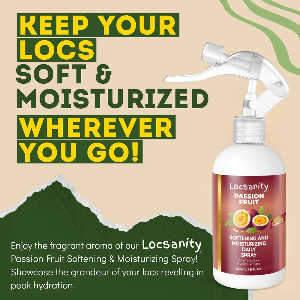 Locsanity atomizador para locs, uso versátil en trenzas y estilos protectores.
